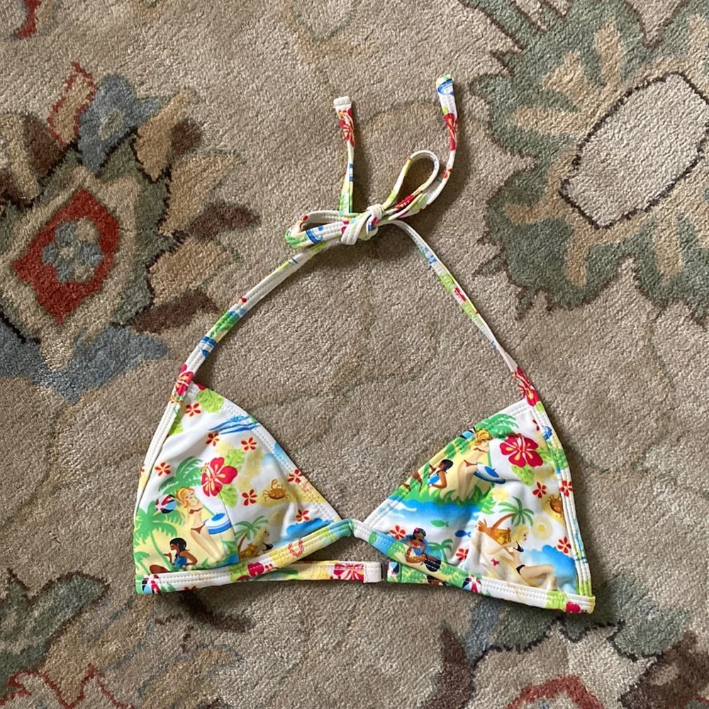 Y2K No Boundaries Printed Triangle Bikini Top - Picture 1 of 4